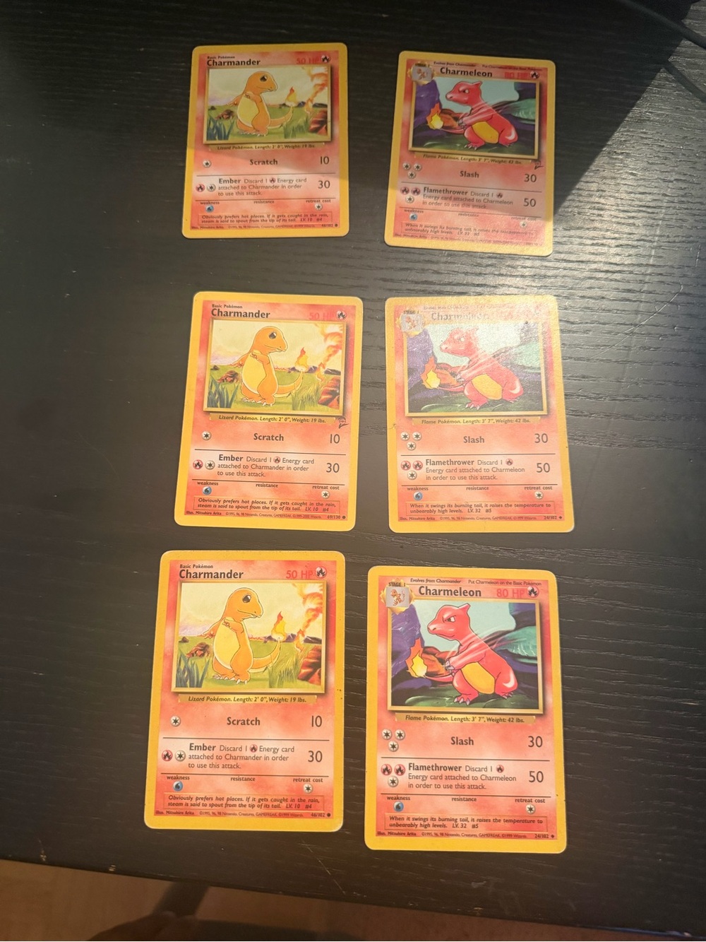 Pokemon Charmander & Charmeleon Card Set - Yellow/Red